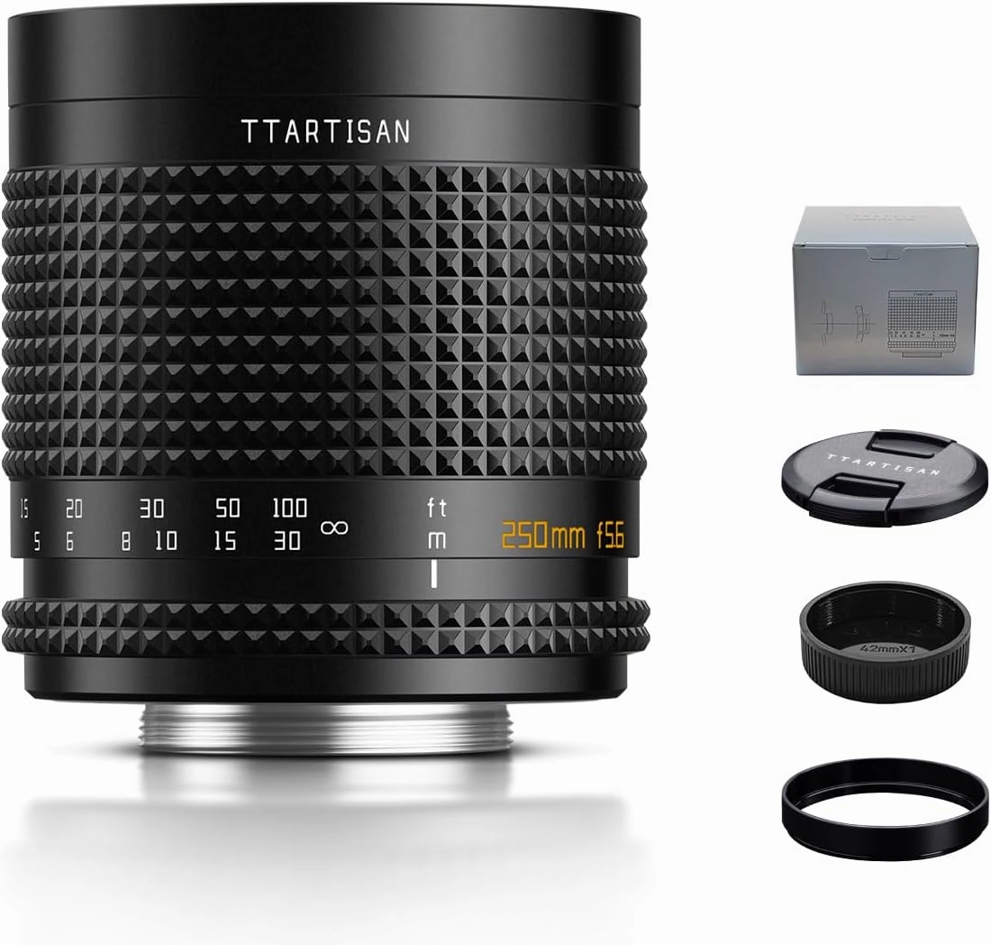 TTArtisan 250mm f5.6 Reflex Lens Doughnut Bokeh Full Frame Telephoto Mirror Lenses Manual Focus for M42 Mount
