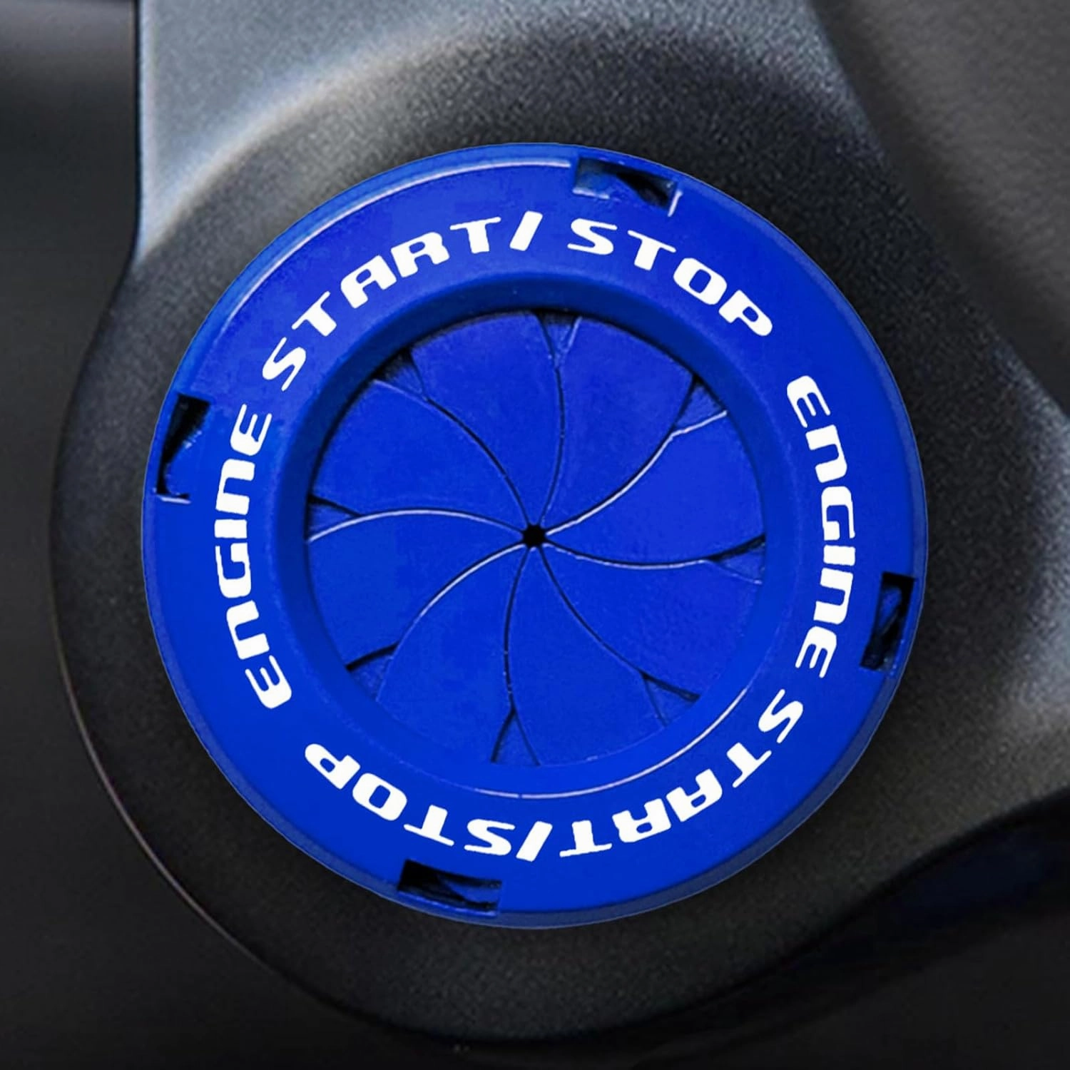Tybasthe Rotary Push Start Button Cover, Car Accessories Engine Start Stop Button Cover, Car Stickers Interior Decor, Motorcycle Ignition Key Switch Cover, Blue