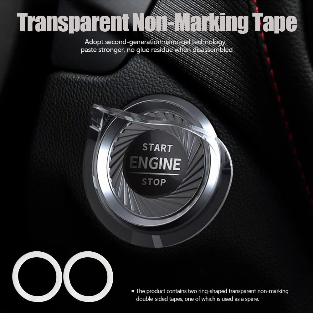 Tybasthe Rotary Push Start Button Cover, Transformers Car Accessories Engine Start Stop Button Cover, Autobots Car Stickers Interior Decor, Motorcycle Ignition Key Switch Cover, Red