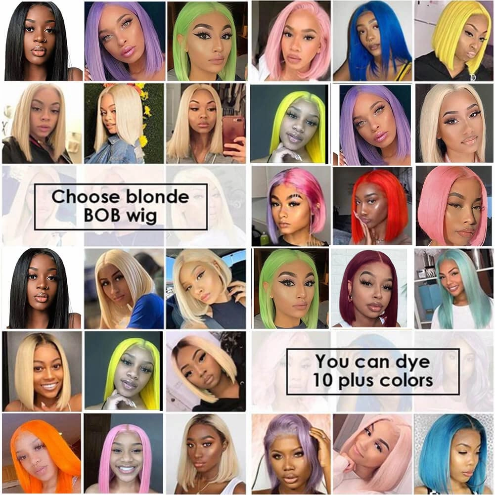 UCUVIC Blonde Bob Wig HD Lace Front 613 Wigs Human Hair 13x4 Bob Wig Human Hair Replacement Wigs,613 Blonde Straight Glueless Lace Front Wigs Human Hair Bob Wigs for Black Women 12 Inch