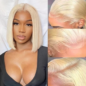 UCUVIC Blonde Bob Wig HD Lace Front 613 Wigs Human Hair 13x4 Bob Wig Human Hair Replacement Wigs,613 Blonde Straight Glueless Lace Front Wigs Human Hair Bob Wigs for Black Women 12 Inch