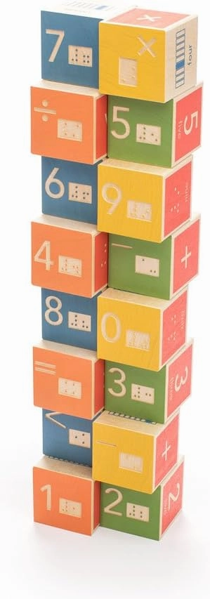 Uncle Goose Braille Math Blocks - Made in The USA