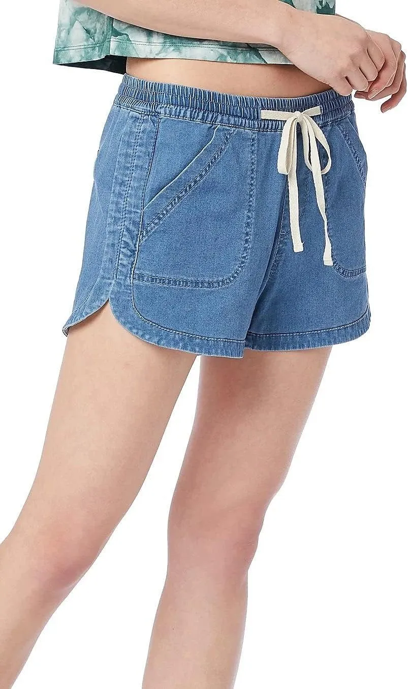 UNIONBAY Women's Maribeth Drawcord Pull-on Soft Sateen Denim Short