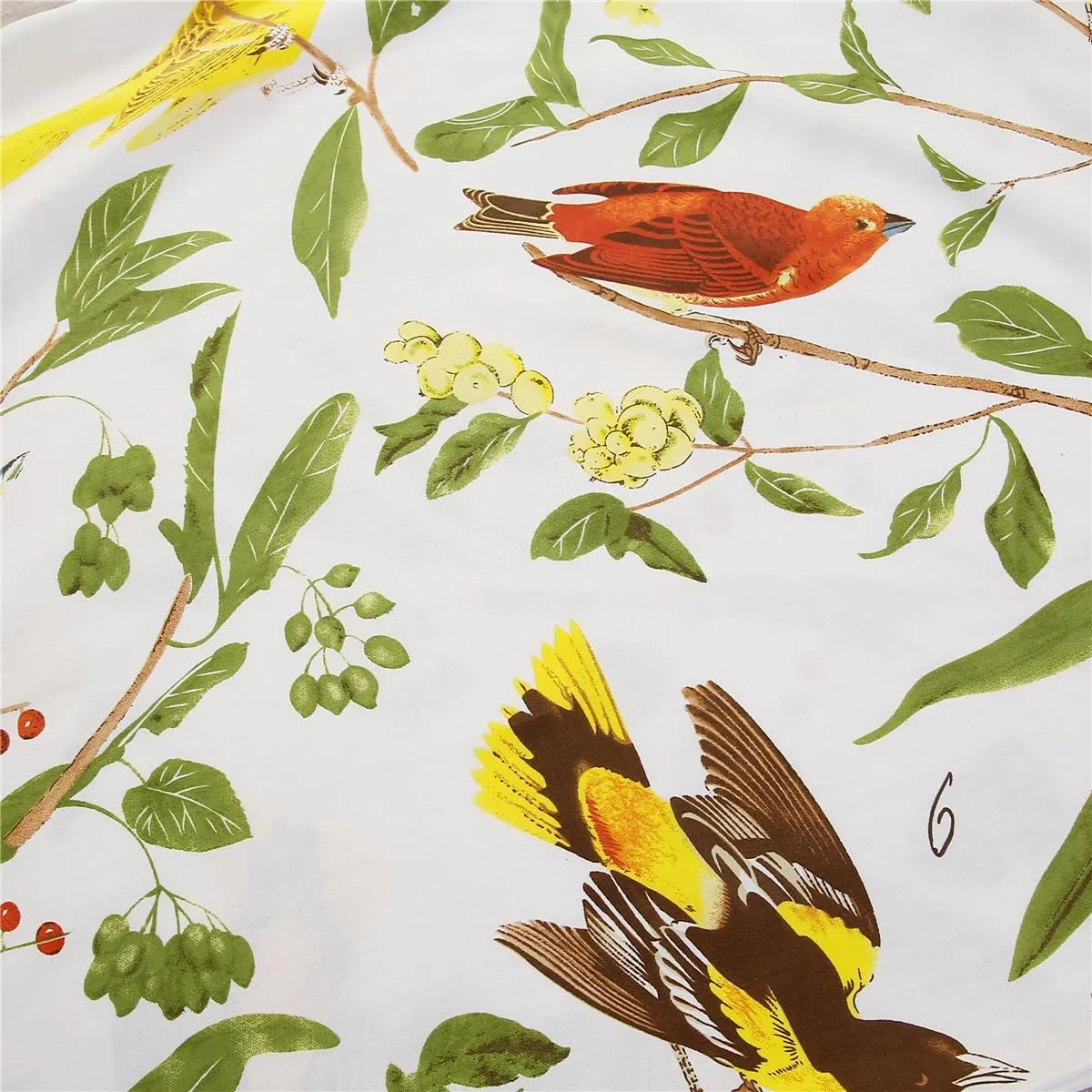 URBONUR 100% Cotton Pillowcases Set of 2 Standard Size Garden Leaves Birds Printed Pillow Cases Soft Breathable Pillowcase Decorative Pillow Cover (Standard, 20x26 Inches, Green Leaves)