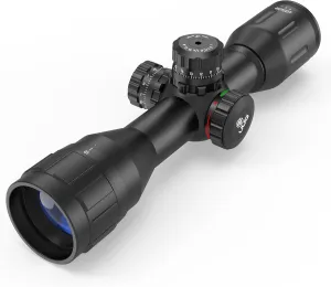 UUQ 4X32AO Compact Rifle Scope with Red/Green Illumination,Front Parallax Adjustment, Mil-dot Reticle,Waterproof and Fog-Proof,Fits 20mm Free Mounts