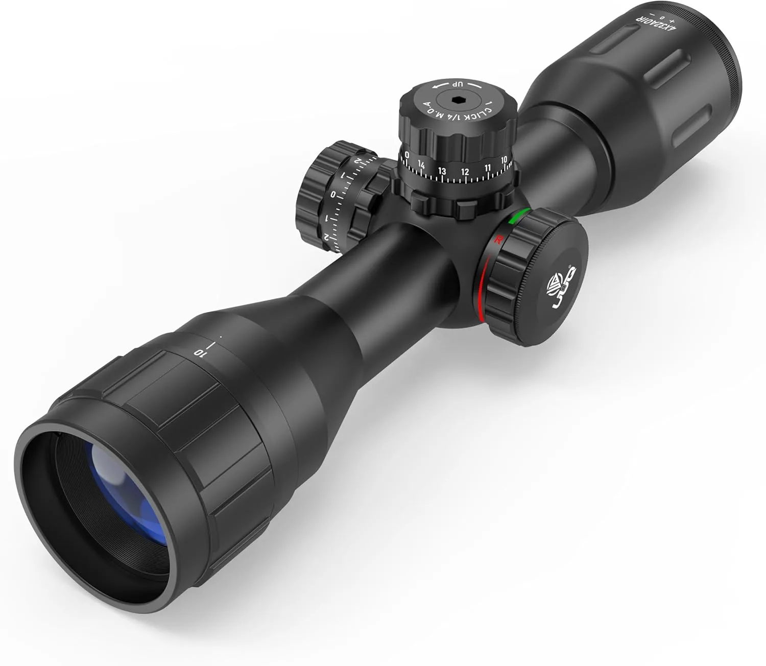UUQ 4X32AO Compact Rifle Scope with Red/Green Illumination,Front Parallax Adjustment, Mil-dot Reticle,Waterproof and Fog-Proof,Fits 20mm Free Mounts