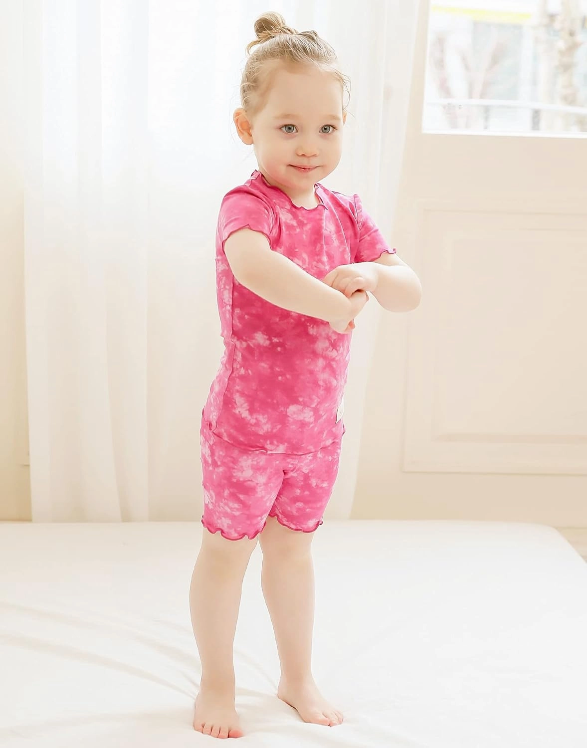 VAENAIT BABY Infant Toddler Kids Junior Soft Bamboo Pajamas Tie Dye Short Summer Pjs 2pcs Set 6M-12Y