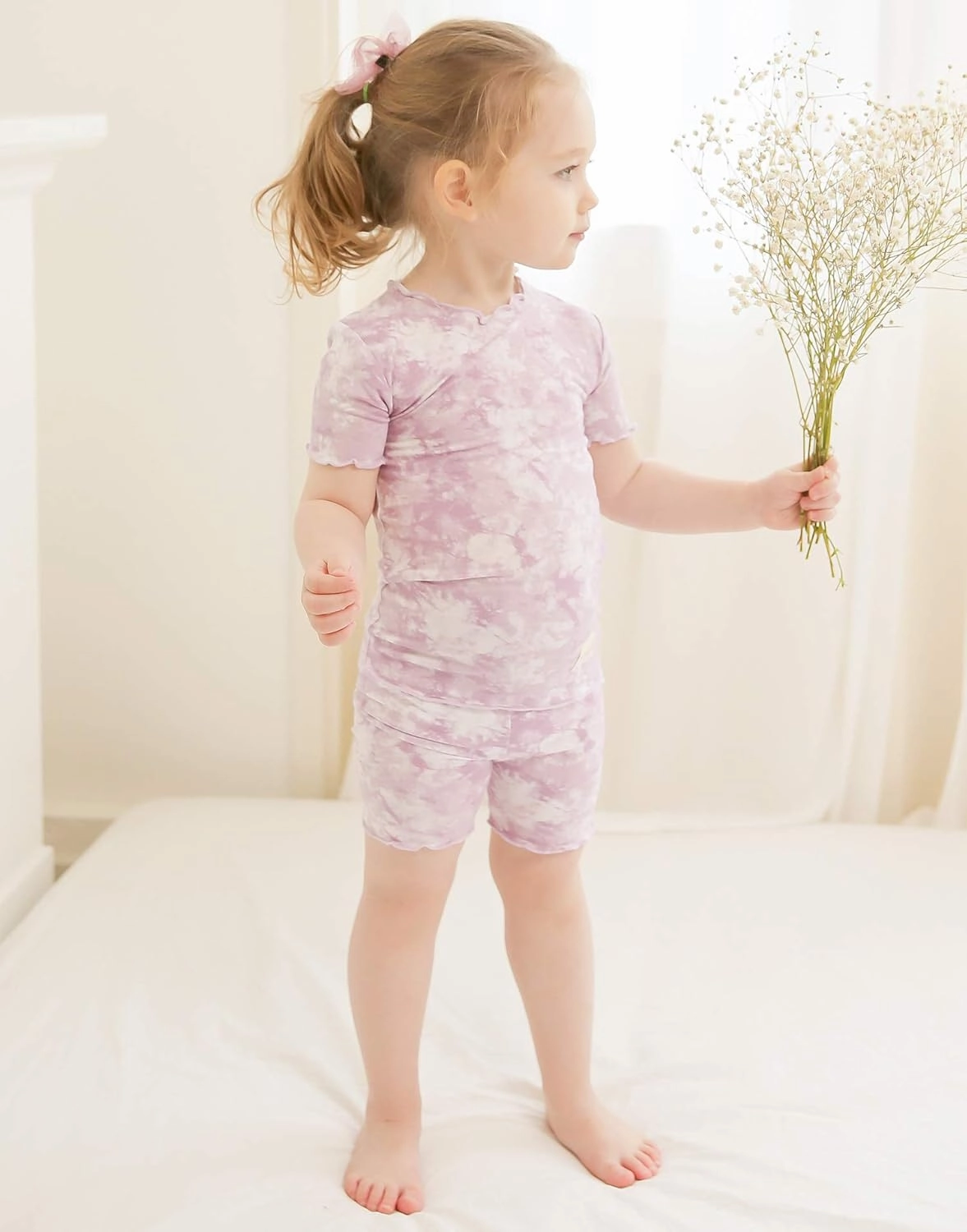 VAENAIT BABY Infant Toddler Kids Junior Soft Bamboo Pajamas Tie Dye Short Summer Pjs 2pcs Set 6M-12Y