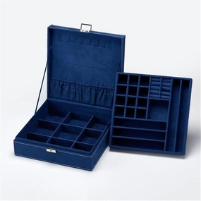 Velvet Two Layer Jewelry Storage Box Earrings Ring Storage Classification Ladies Storage Box Jewelry Box