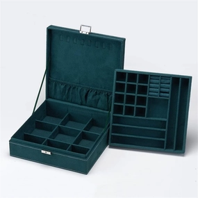 Velvet Two-Layer Jewelry Storage Box Earrings Ring Storage Classification Ladies Storage Box Jewelry Box