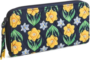 Vera Bradley Premium Cotton Continental Wallet, Daffodils