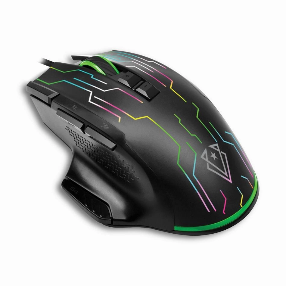 Vertux Stellar Tracking 9 Button Wired Gaming Mouse KRYPTONITE.BLK