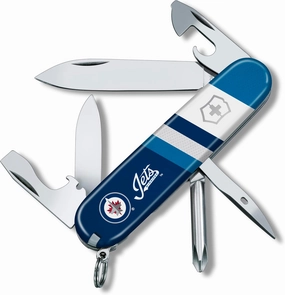 Victorinox Tinker Swiss Army Knife – Compact 12 Function Swiss Made Pocket Knife with Large Blade, Small Blade and Bottle Opener – Winnipeg Jets