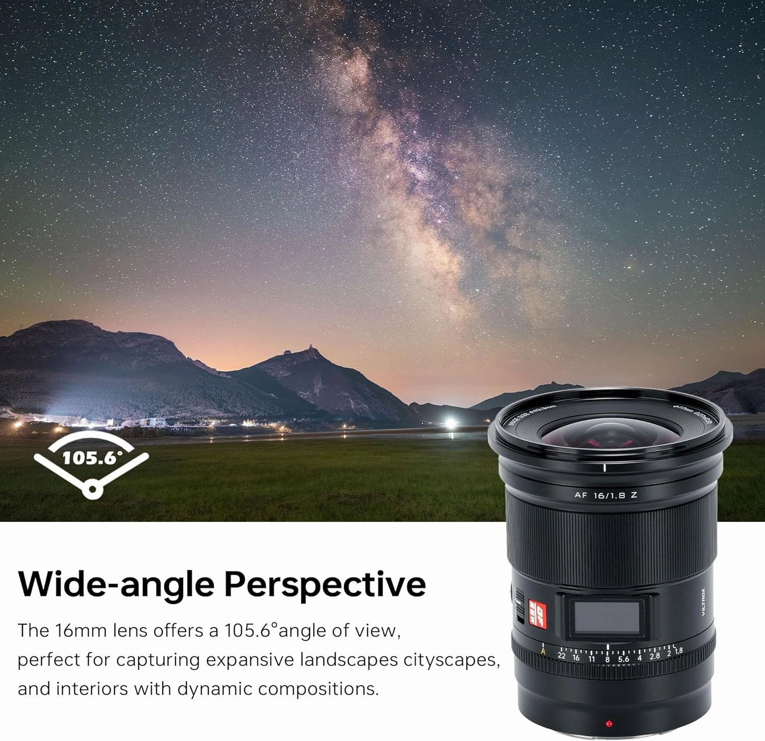 VILTROX AF 16mm f/1.8 Z Full Frame Lens, Auto Focus Lens Compatible with Nikon Z-Mount Mirrorless Cameras Z9 Z8 Z7II Z7 Z6II Z6 Z5 Zf Z50 Zfc Z30