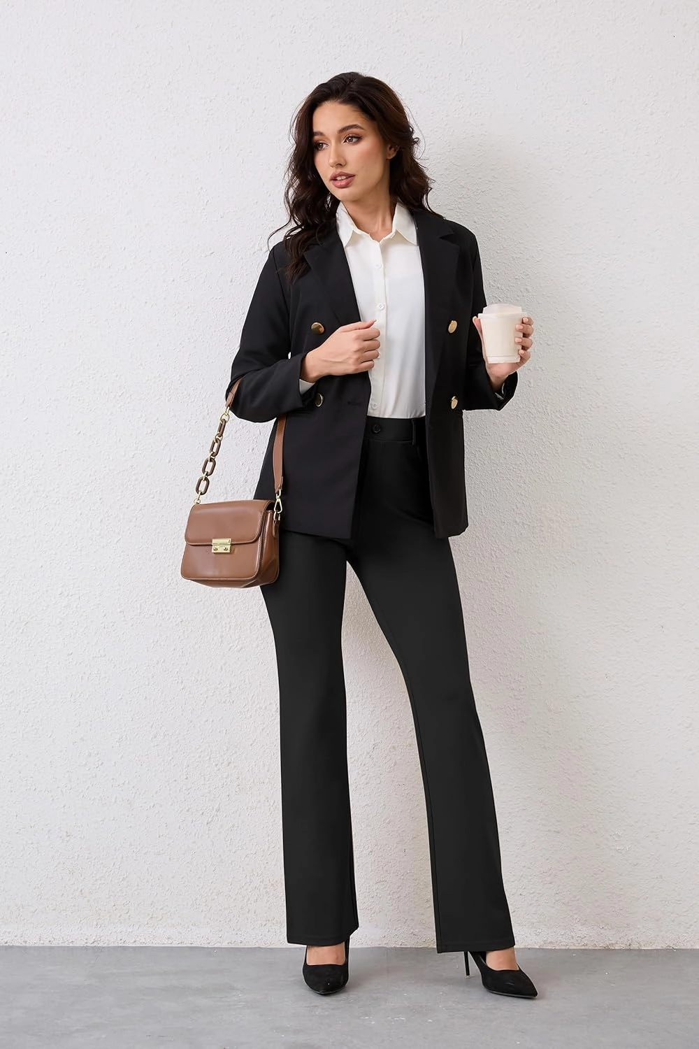 VIMPEP 2024 Fall Women’s Classic Yoga Dress Pants High Rise Straight Soft Feeling Pull On Work Yoga Pants for Casual 2202