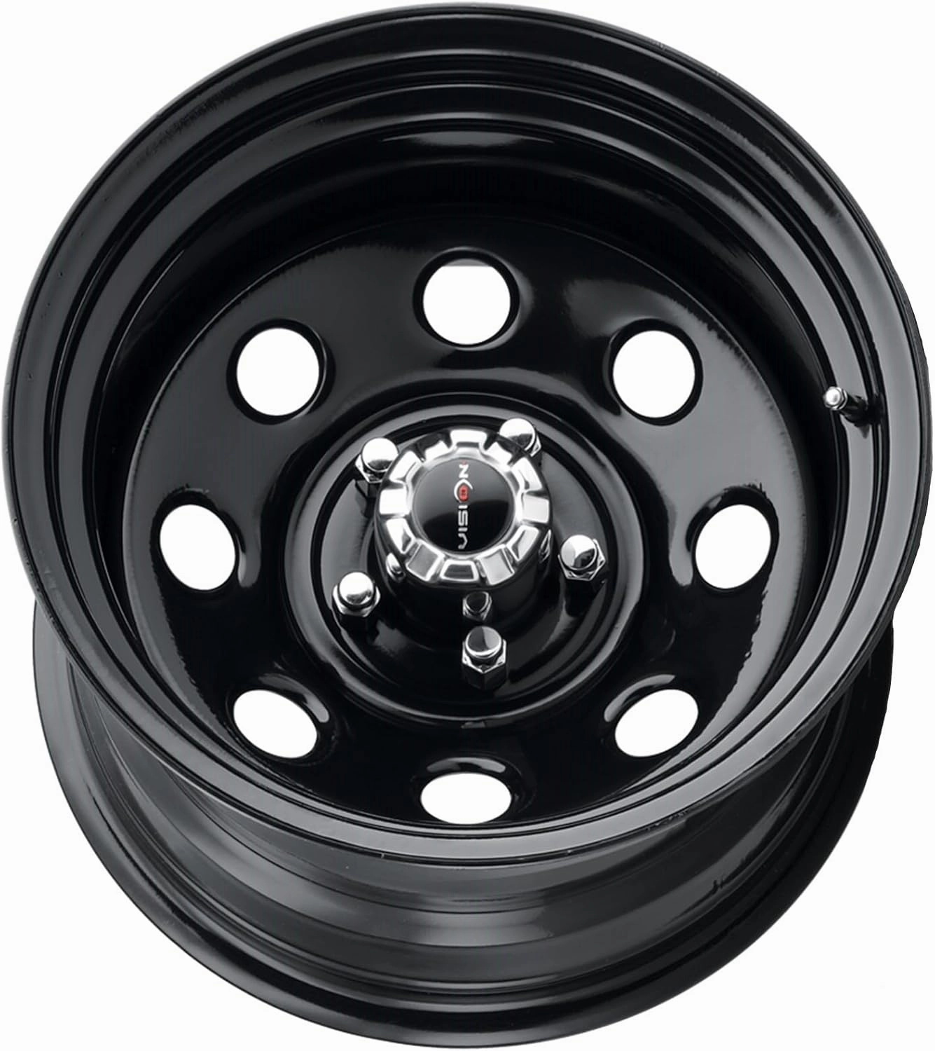 Vision HD/Trailer/Van Single 85 Soft 8 Series 15 Inch Custom Wheel w/ Gloss Black Finish | 15"x7", 5x120.65 Bolt Pattern, -6 Offset | 85H5761NS