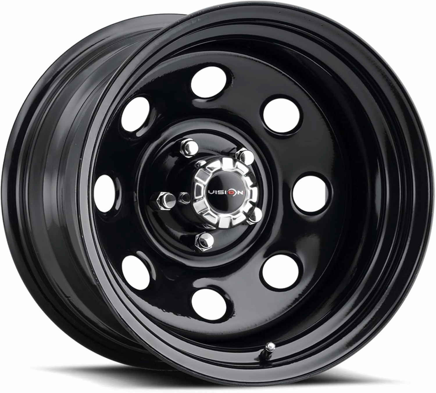 Vision HD/Trailer/Van Single 85 Soft 8 Series 15 Inch Custom Wheel w/ Gloss Black Finish | 15"x7", 5x120.65 Bolt Pattern, -6 Offset | 85H5761NS