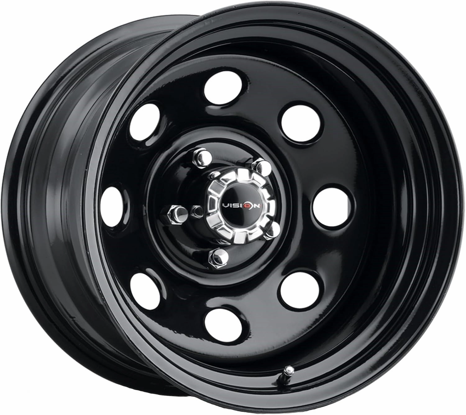 Vision HD/Trailer/Van Single 85 Soft 8 Series 15 Inch Custom Wheel w/ Gloss Black Finish | 15"x7", 5x120.65 Bolt Pattern, -6 Offset | 85H5761NS