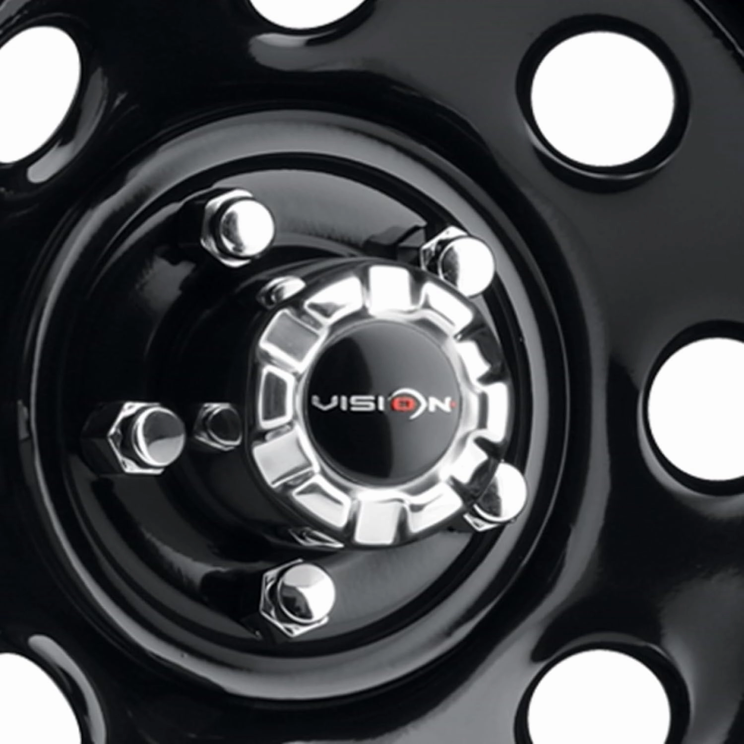 Vision HD/Trailer/Van Single 85 Soft 8 Series 15 Inch Custom Wheel w/ Gloss Black Finish | 15"x7", 5x120.65 Bolt Pattern, -6 Offset | 85H5761NS