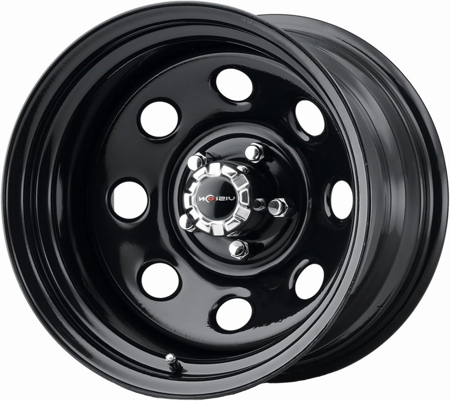 Vision HD/Trailer/Van Single 85 Soft 8 Series 15 Inch Custom Wheel w/ Gloss Black Finish | 15"x7", 5x120.65 Bolt Pattern, -6 Offset | 85H5761NS