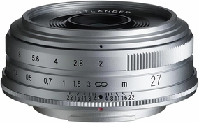 Voigtlander X 27mm F2 Ultron Siver Lens Compatible with Fuji X Cameras