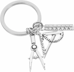 VOSAREA Architectural Engineer Keychain Pendant Charm Key Ring for Backpack Purse Car Key Organizer present for Students and Professionals