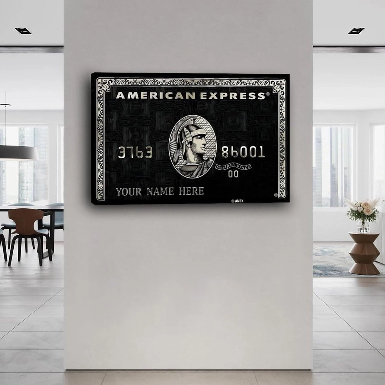 Wall Art Poster American Express Card Poster Office Poster Canvas Painting Wall Art Poster for Bedroom Living Room Decor 36x24inch(90x60cm) Frame-style