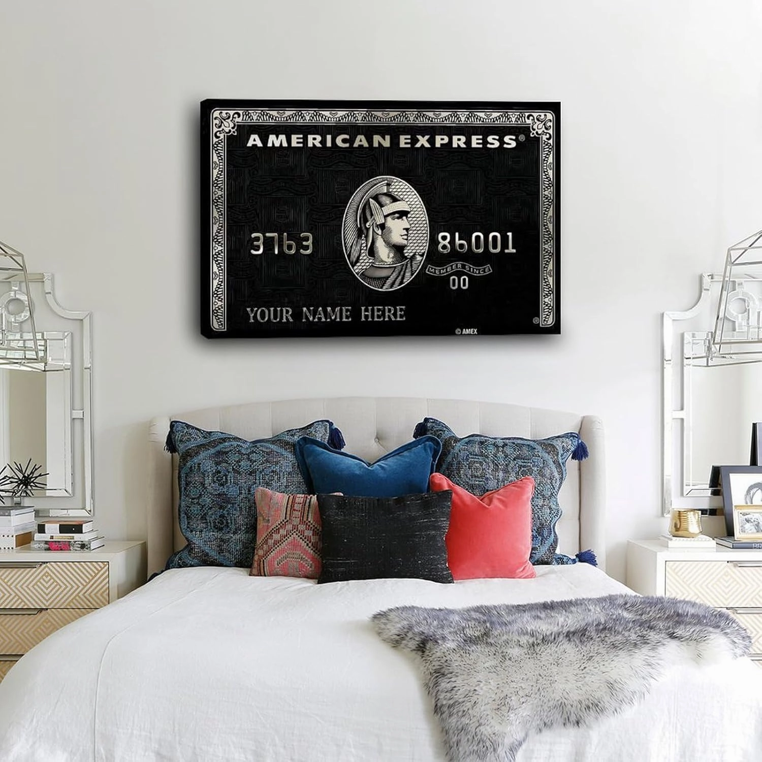 Wall Art Poster American Express Card Poster Office Poster Canvas Painting Wall Art Poster for Bedroom Living Room Decor 36x24inch(90x60cm) Frame-style