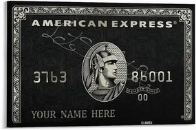 Wall Art Poster American Express Card Poster Office Poster Canvas Painting Wall Art Poster for Bedroom Living Room Decor 36x24inch(90x60cm) Frame-style