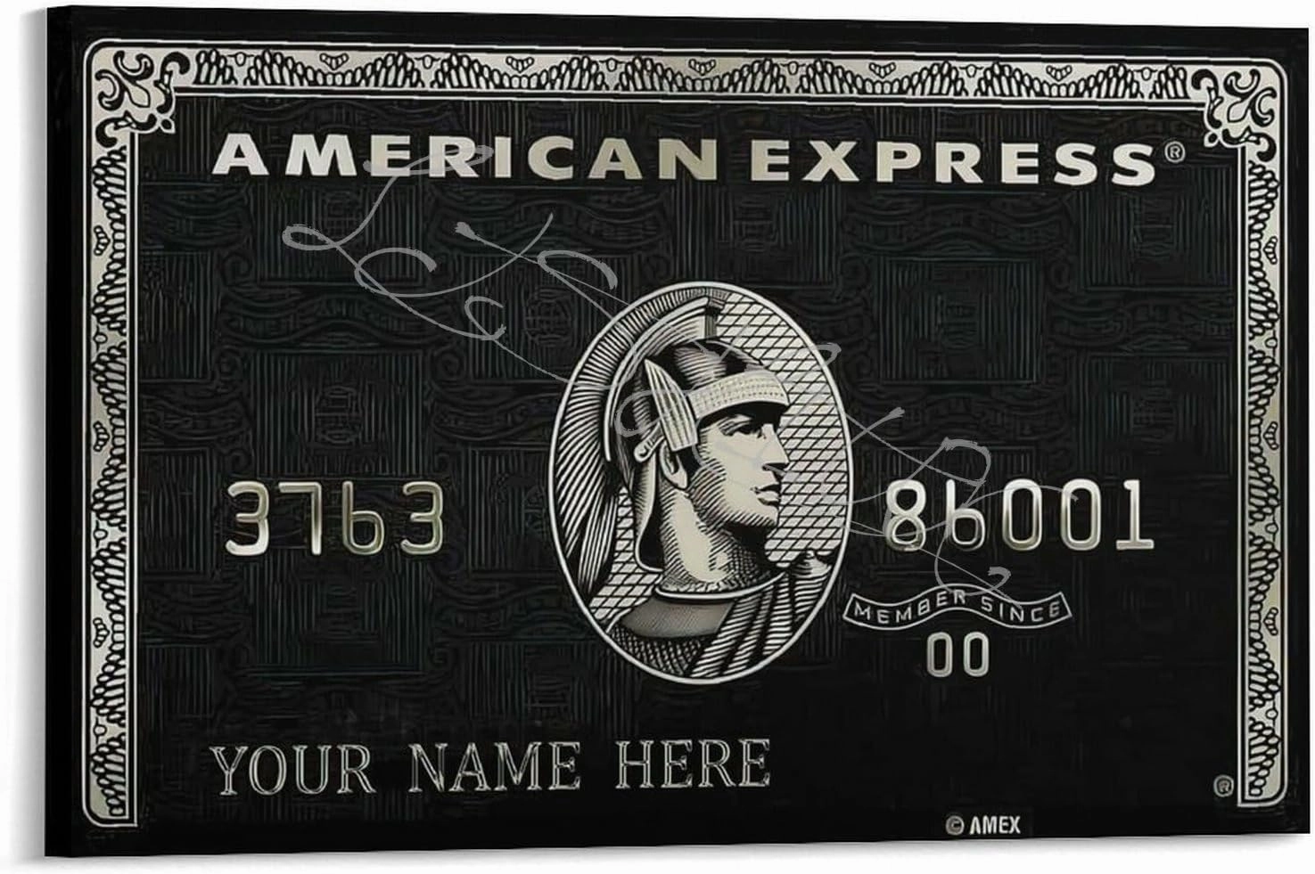 Wall Art Poster American Express Card Poster Office Poster Canvas Painting Wall Art Poster for Bedroom Living Room Decor 36x24inch(90x60cm) Frame-style