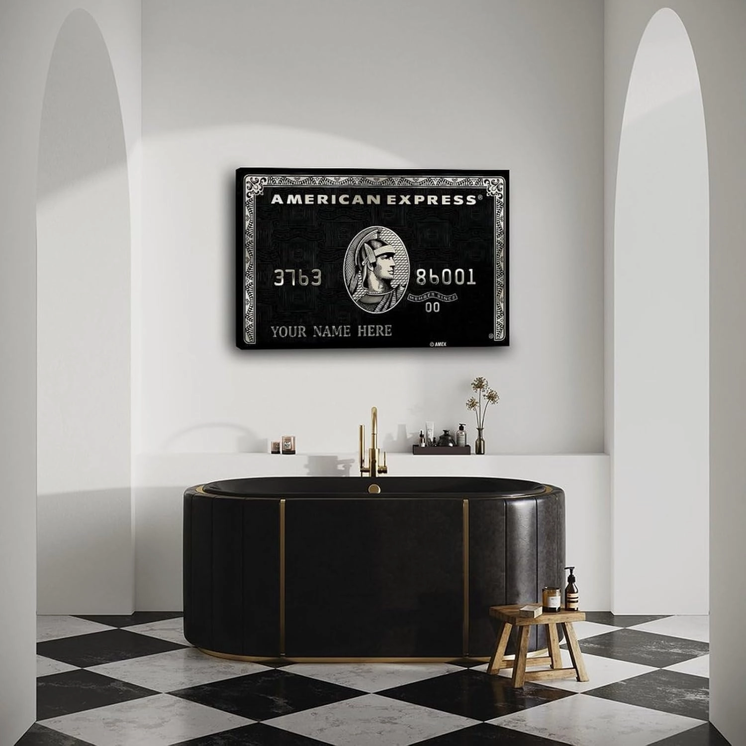 Wall Art Poster American Express Card Poster Office Poster Canvas Painting Wall Art Poster for Bedroom Living Room Decor 36x24inch(90x60cm) Frame-style