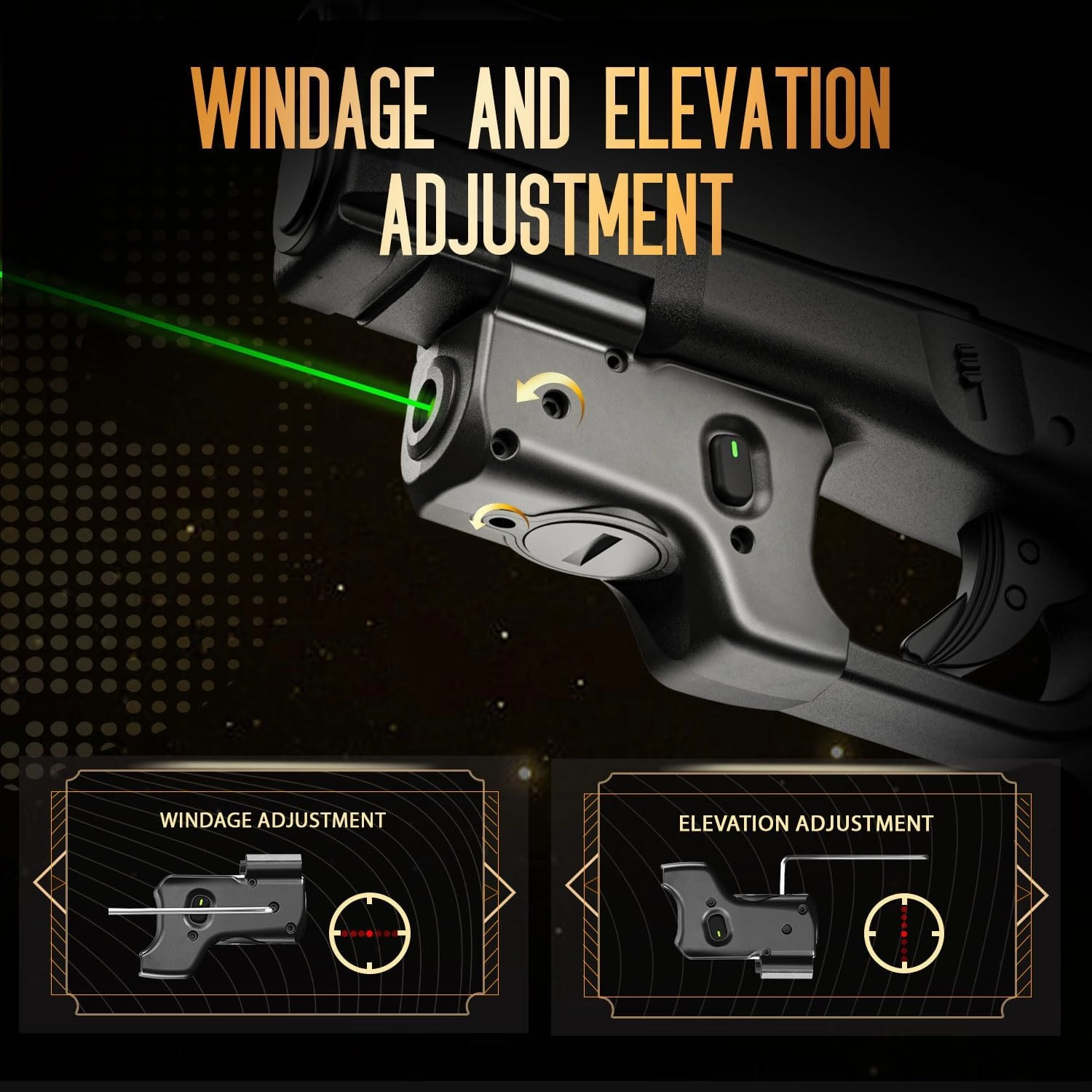 WARRIORLAND Kydex Holster for Gun with Laser Light Combo Fit for Glock 19/17 /19X /23/31 /32/44 /45 Pistol, WLS-104 Laser Beam Sight with Power Indicator & Concealed Carry IWB Right-Hand Holster
