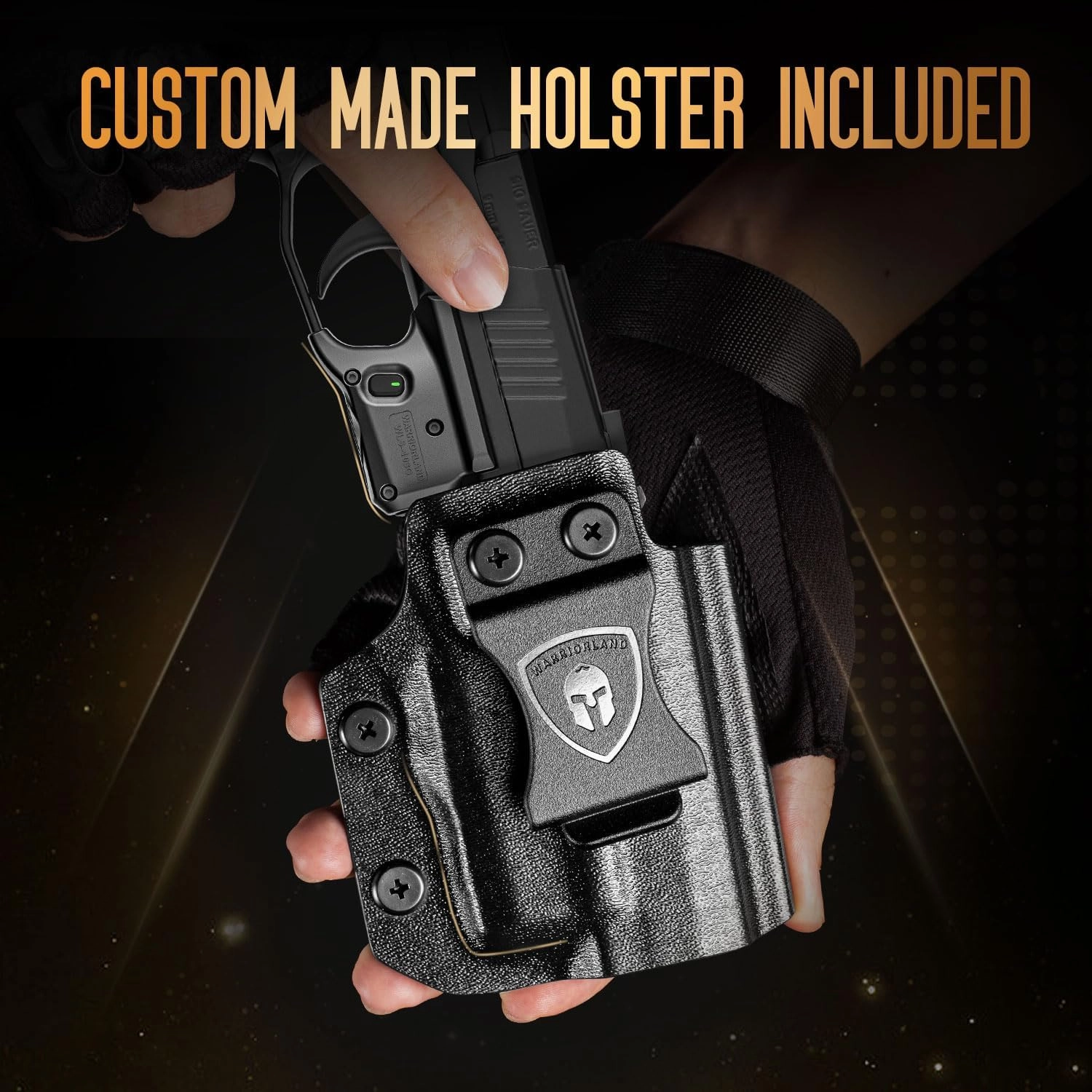 WARRIORLAND Laser Sight with P365 Holster, Fits for Sig P365 / P365X / P365XL - Not Fit P365X-Macro, Right-Hand Kydex Holster & Trigger Laser with Ambidextrous Switches and Power Indicator