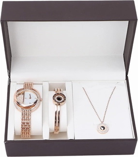 Watch Jewelry Set, Women Jewelry Set, Watch Bracelet Necklace Set Business Style Women Anniversary Birthday Jewelry Set