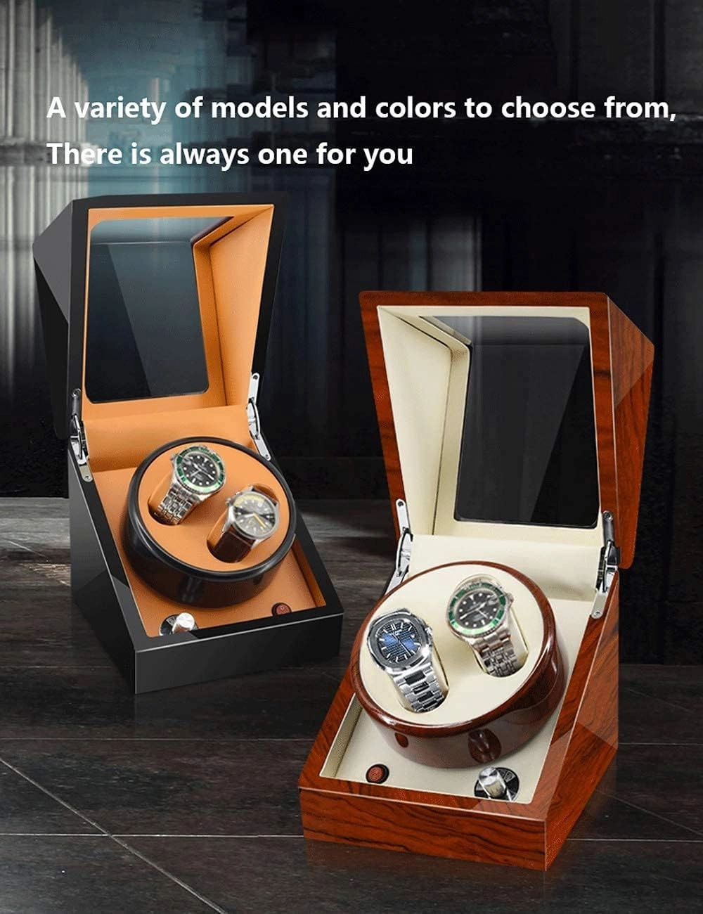 Watch Winder for 2 Watches Additional 3 Positions Piano Paint Anti-Magnetic Ultra-Quiet Luxury Watch Shaker Led Light (Black Black 2 3)