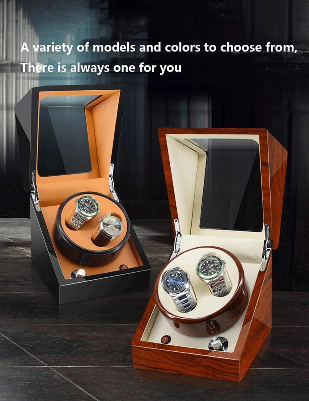 Watch Winder for 2 Watches, Additional 3 Positions, Piano Paint, Anti-Magnetic, Ultra-Quiet Luxury Watch Shaker, Led Light