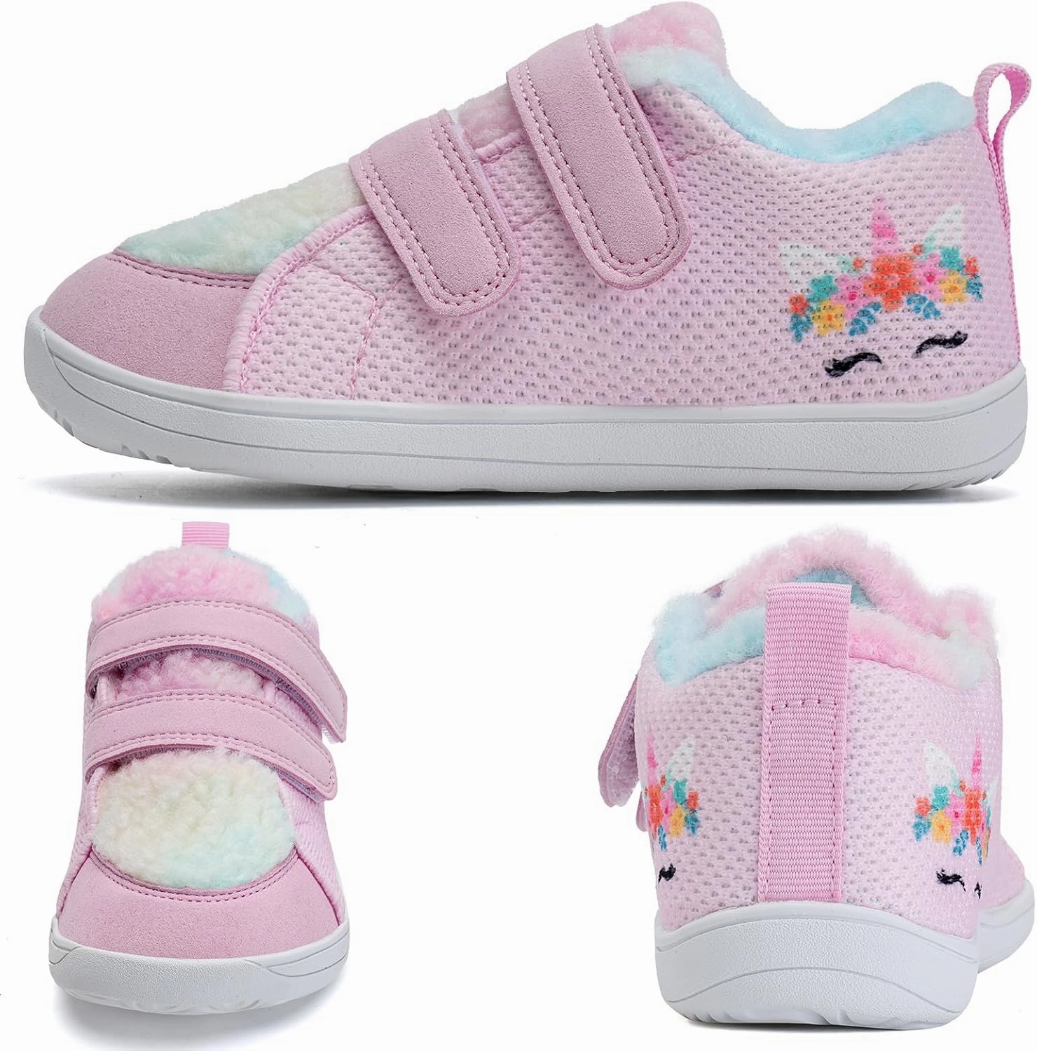 WateLves Toddler Little Kids Wide Barefoot Shoes Warm Winter House Shoes Baby Girls Boys Zero Drop Minimalist Plush Warm Sneakers for Indoor Outdoor