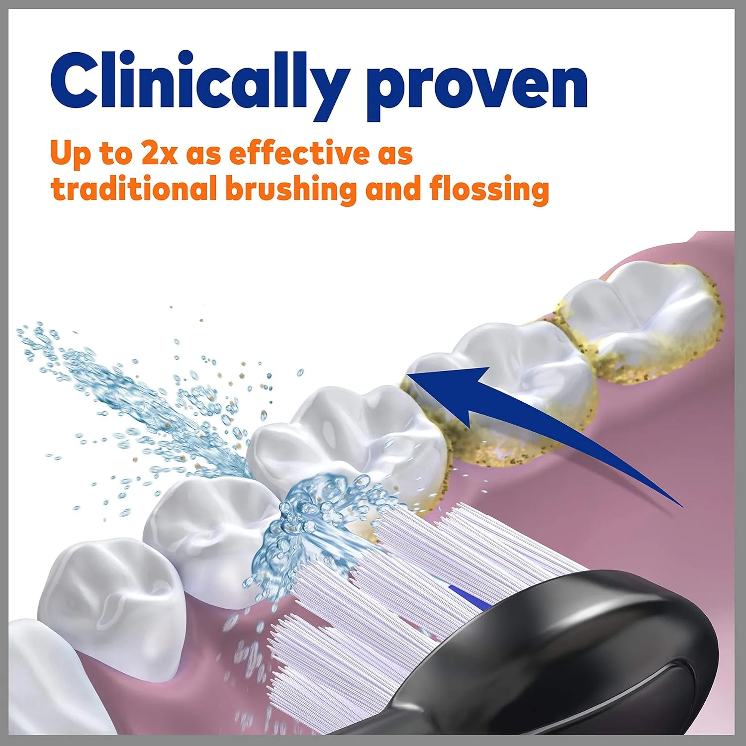 Waterpik Genuine Full Size Replacement Brush Heads With Covers for Sonic-Fusion Flossing Toothbrush SFFB-2EB, 2 Count Black
