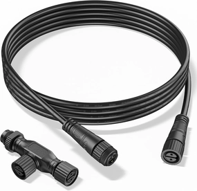 Weatherproof T Connector and 8-Foot Extension Cable for Philips Hue Outdoor Low Voltage Lights, Compatible with Lily Spot/XL Spot, Calla Pedestal, Econic Pathway, Amarant Light Bar (Basic)