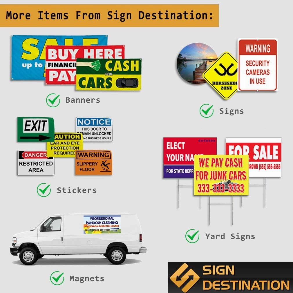 Weatherproof Yard Sign Visa Accepted .MasterCard White Lawn Garden Buy Here Pay 24x18 Inches 2 Sides Print