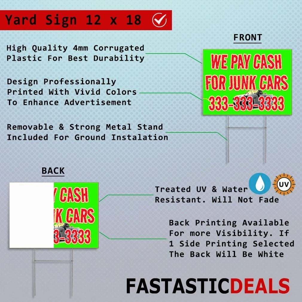 Weatherproof Yard Sign We Accept .Visa MasterCard Black Lawn Garden Prepaid Credit Cards 18x12 Inches 2 Sides Print