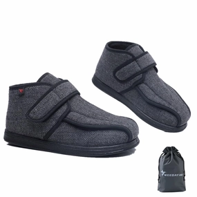 WEEOATAR Post-op Shoe,Adjustable Medical Boot with Magic Sticks,Recovery Shoe with Plush Keep Warm for Post-surgery,Broken Foot or Toe,Stress Fractures,Bunions,or Hammer(Grey,L=25.5cm/10.04in)