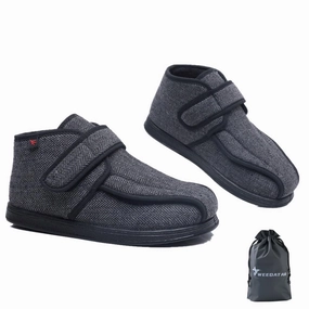 WEEOATAR Post-op Shoe,Adjustable Medical Boot with Magic Sticks,Recovery Shoe with Plush Keep Warm for Post-surgery,Broken Foot or Toe,Stress Fractures,Bunions,or Hammer(Grey,L=26.5cm/10.43in)