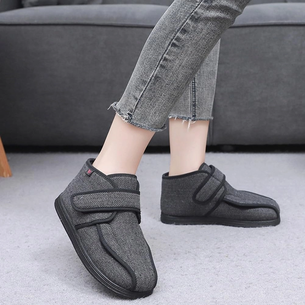 WEEOATAR Post-op Shoe,Adjustable Medical Boot with Magic Sticks,Recovery Shoe with Plush Keep Warm for Post-surgery,Broken Foot or Toe,Stress Fractures,Bunions,or Hammer(Grey,L=26.5cm/10.43in)
