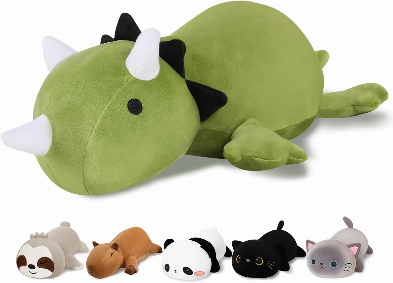 Weighted Dinosaur Stuffed Animals, Cute Weighted Dino Plush, Soft Stuffed Weighted Plushie Pillow Gifts for Girls Boys(13.8" 1.6Lbs)