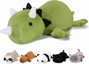 Weighted Dinosaur Stuffed Animals, Cute Weighted Dino Plush, Soft Stuffed Weighted Plushie Pillow Gifts for Girls Boys(13.8" 1.6Lbs)