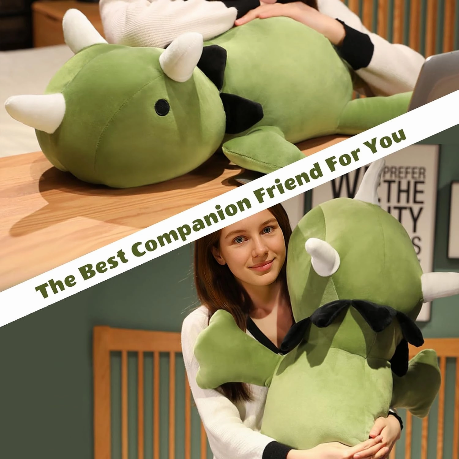 Weighted Dinosaur Stuffed Animals, Cute Weighted Dino Plush, Soft Stuffed Weighted Plushie Pillow Gifts for Girls Boys(13.8" 1.6Lbs)
