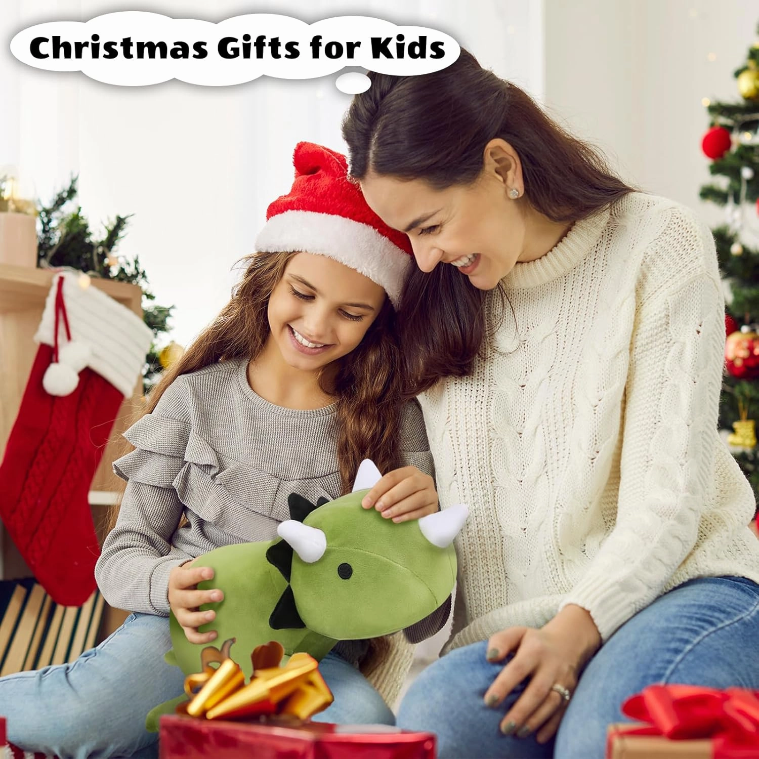 Weighted Dinosaur Stuffed Animals, Cute Weighted Dino Plush, Soft Stuffed Weighted Plushie Pillow Gifts for Girls Boys(13.8" 1.6Lbs)