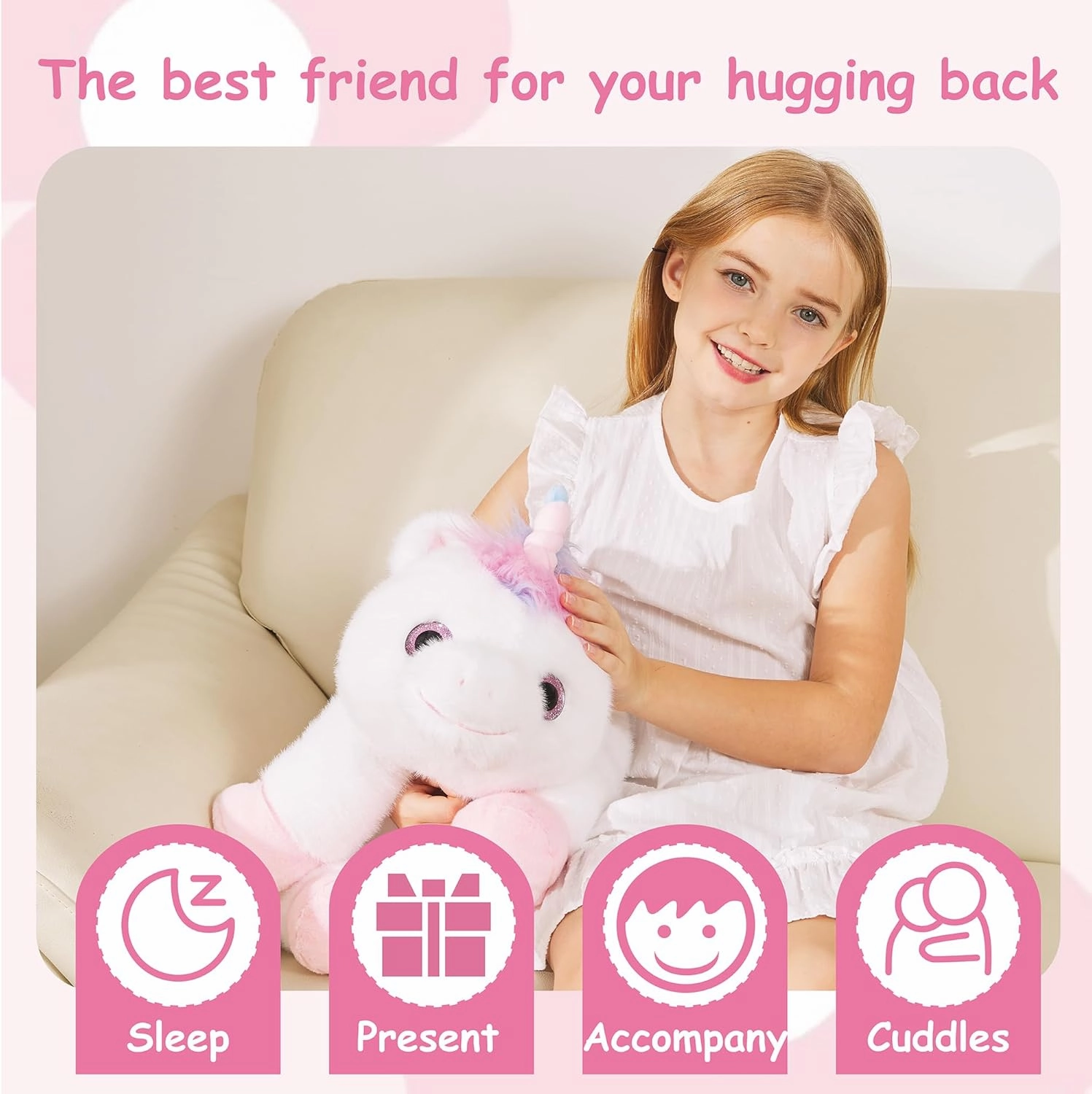 Weighted Stuffed Animals Unicorn - 20.5" Cute Toy Pillow Plushie Gifts for Kids Boys Girls & Adults, 3 lbs Ultra-Soft Washable Plush Pillowfort