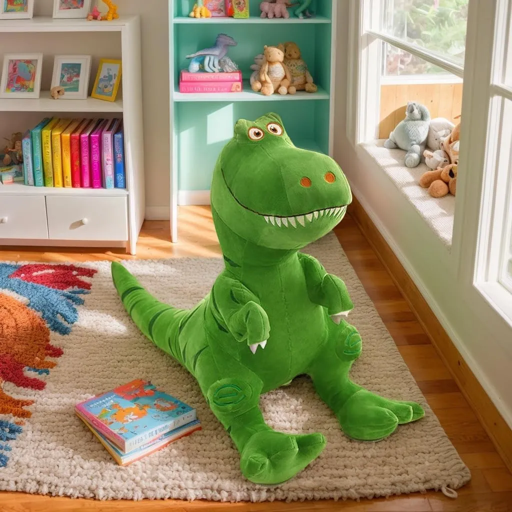 Wemi TIPINOICE Cute Dinosaur Stuffed Animal Toys Soft Dino Plush Doll T-Rex Tyrannosaurus Dinosaur Figure Green 21"